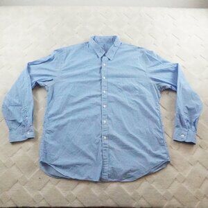 J.Crew Light Weight Button Up Shirt Mens 2XL Striped Blue White Long Sleeve